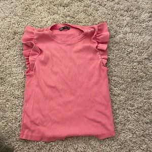 Zara pink rufffle top